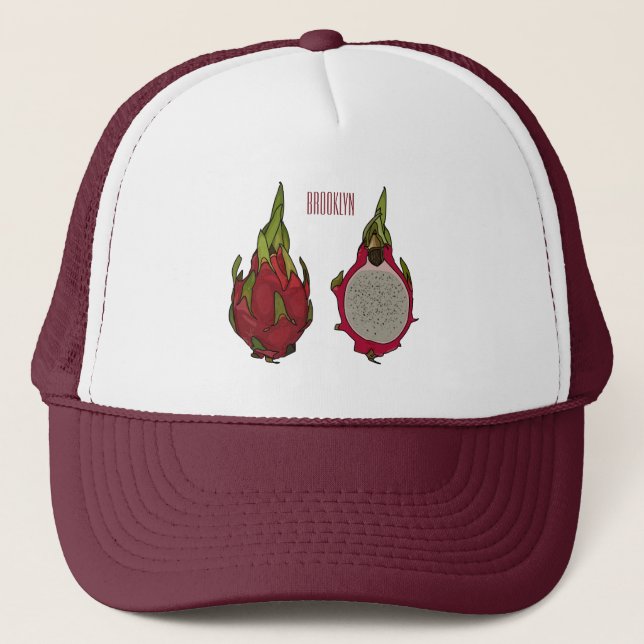 Gorra De Camionero Ilustracion personalizado de fruta dragón (Anverso)