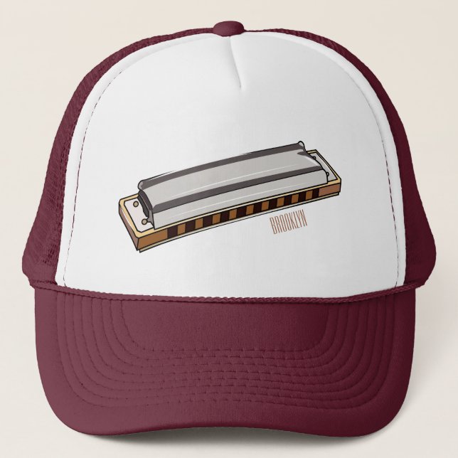 Gorra De Camionero Ilustracion personalizado de Harmonica (Anverso)