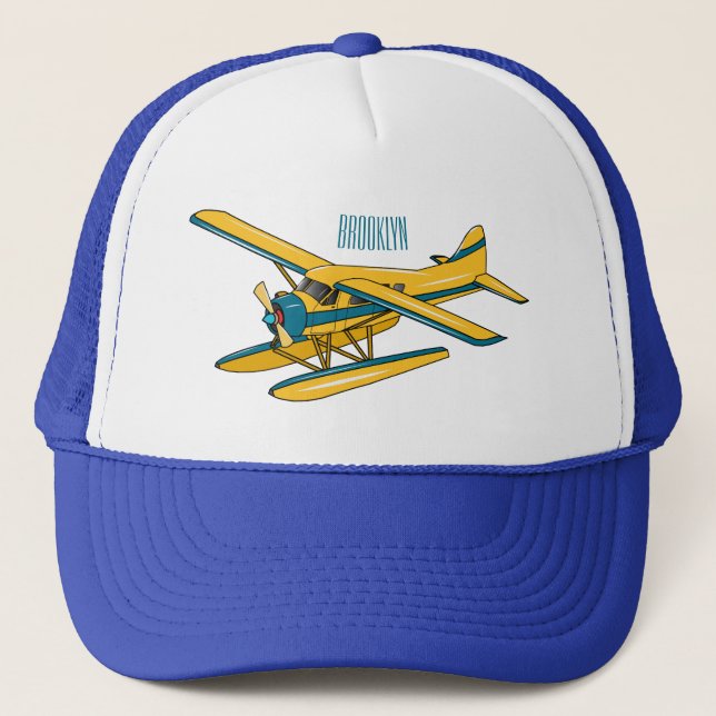 Gorra De Camionero Ilustracion personalizado de hidroavión (Anverso)