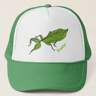 Gorra De Camionero Ilustracion personalizado de insectos de hoja verd