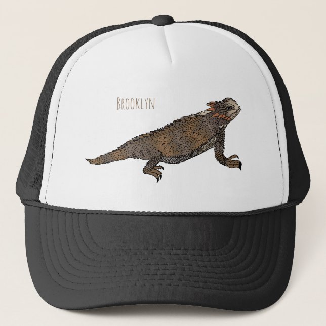 Gorra De Camionero Ilustracion personalizado de lagarto de cuerno de  (Anverso)