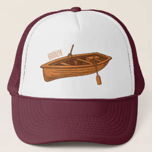Gorra De Camionero Ilustracion personalizado de lancha dorada