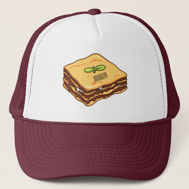 Gorra De Camionero Ilustracion personalizado de Lasagna (Anverso)