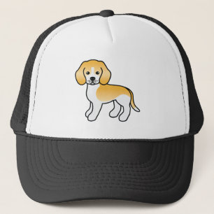 Gorra De Camionero Ilustracion Personalizado de limón y beagle blanco