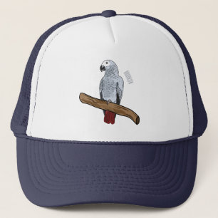 Gorra De Camionero Ilustracion personalizado de loro gris africano