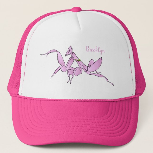 Gorra De Camionero Ilustracion personalizado de mantis orquídea (Anverso)