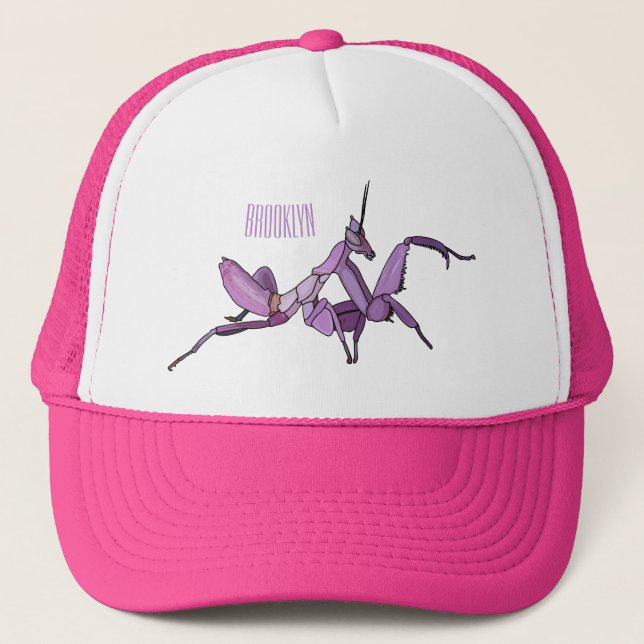 Gorra De Camionero Ilustracion personalizado de mantis orquídea (Anverso)