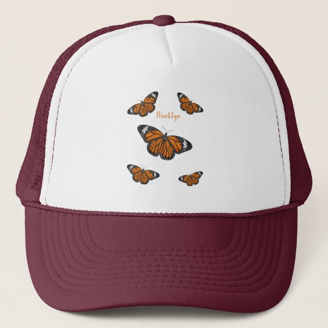 Gorra De Camionero Ilustracion personalizado de mariposa monarca  (Anverso)
