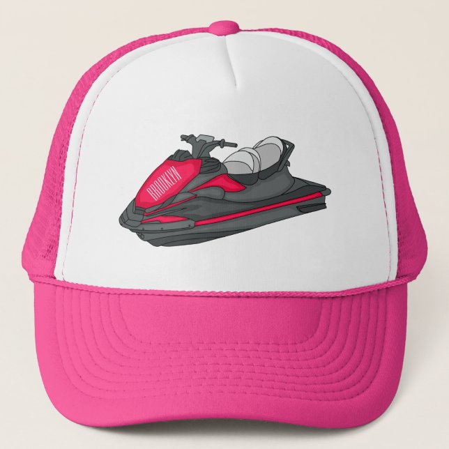 Gorra De Camionero Ilustracion personalizado de moto acuática (Anverso)