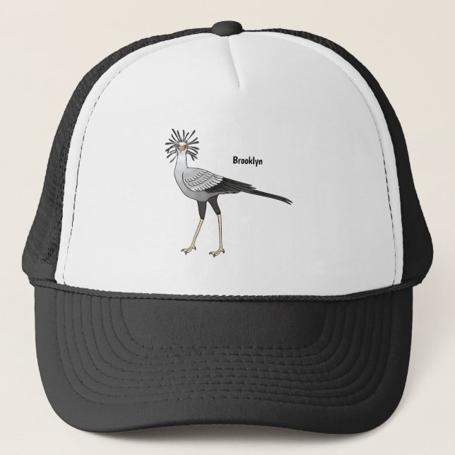 Gorra De Camionero Ilustracion personalizado de pájaro de Secretario (Anverso)