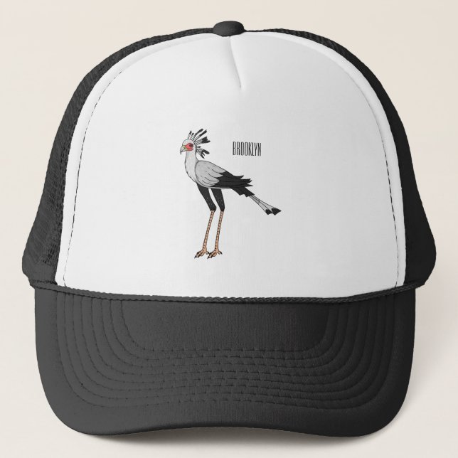 Gorra De Camionero Ilustracion personalizado de pájaro de Secretario (Anverso)