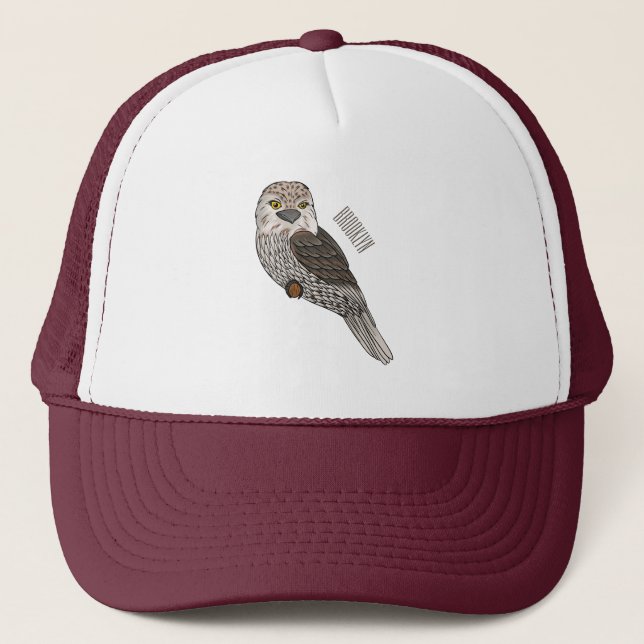 Gorra De Camionero Ilustracion personalizado de pájaro de Tawny (Anverso)