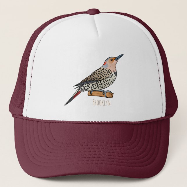 Gorra De Camionero Ilustracion personalizado de pájaro parpadeante de (Anverso)