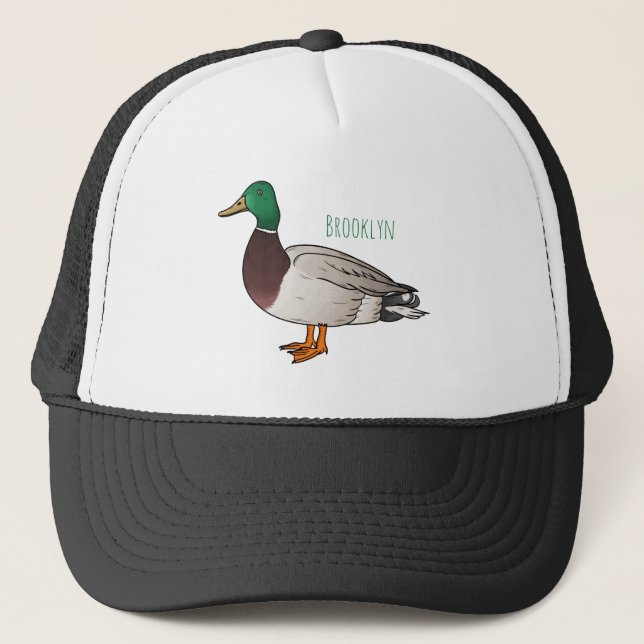 Gorra De Camionero Ilustracion personalizado de pato mallard  (Anverso)