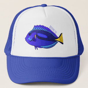 Gorra De Camionero Ilustracion personalizado de pescado tang azul