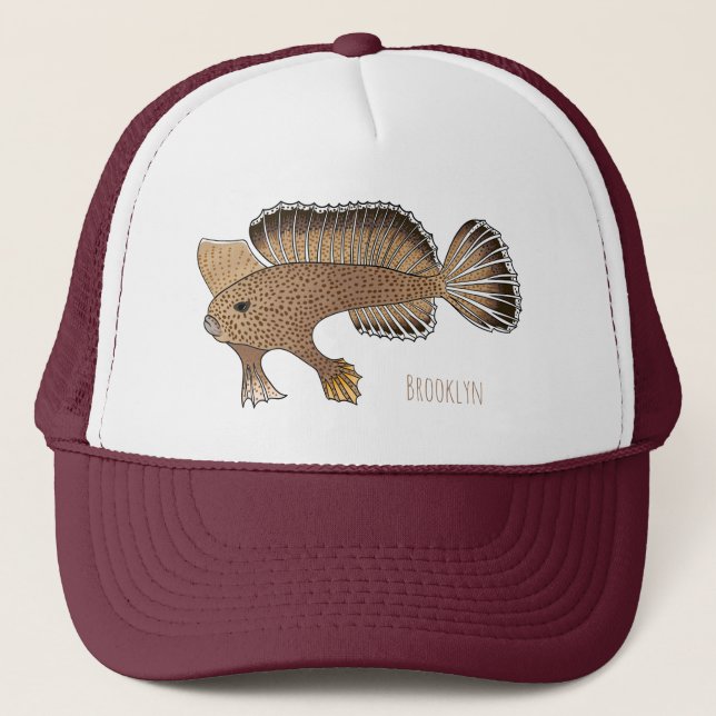 Gorra De Camionero Ilustracion personalizado de pez mano (Anverso)
