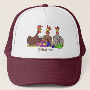 Gorra De Camionero Ilustracion personalizado de pollos de punto diver