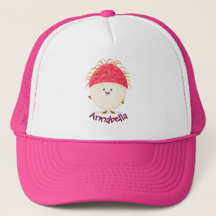 Gorra De Camionero Ilustracion personalizado de rambután rosa suave