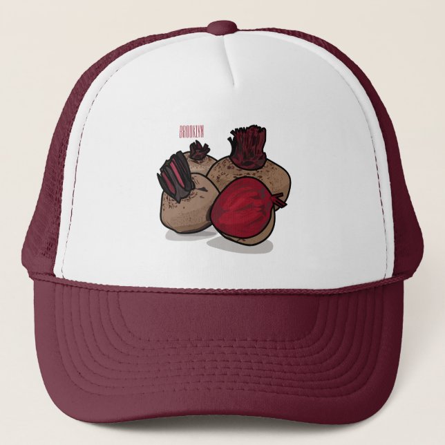 Gorra De Camionero Ilustracion personalizado de remolacha (Anverso)