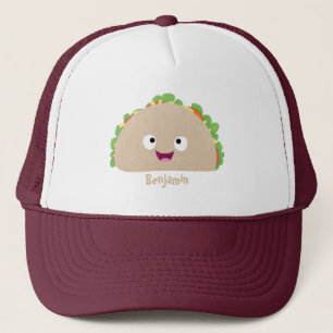 Gorra De Camionero Ilustracion personalizado de taco alegre sonriente