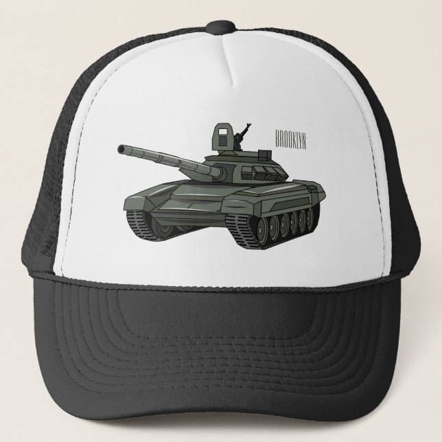 Gorra De Camionero Ilustracion personalizado de tanques (Anverso)