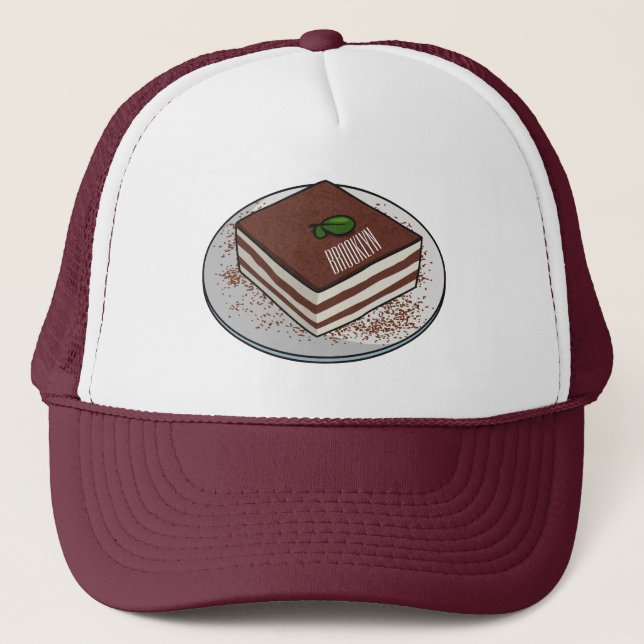 Gorra De Camionero Ilustracion personalizado de tarta de Tiramisu (Anverso)