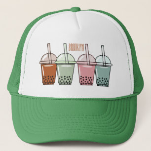Gorra De Camionero Ilustracion personalizado de té de burbujas