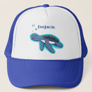 Gorra De Camionero Ilustracion personalizado de tortuga marina de beb