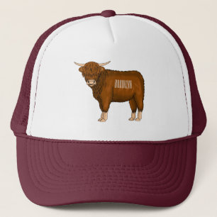 Gorra De Camionero Ilustracion personalizado de vaca de Highland