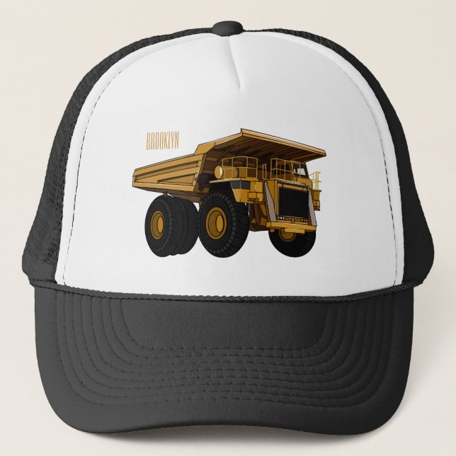 Gorra De Camionero Ilustracion personalizado del camión de altura (Anverso)