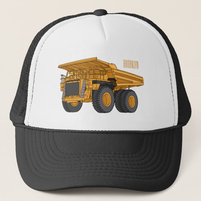 Gorra De Camionero Ilustracion personalizado del camión de altura (Anverso)