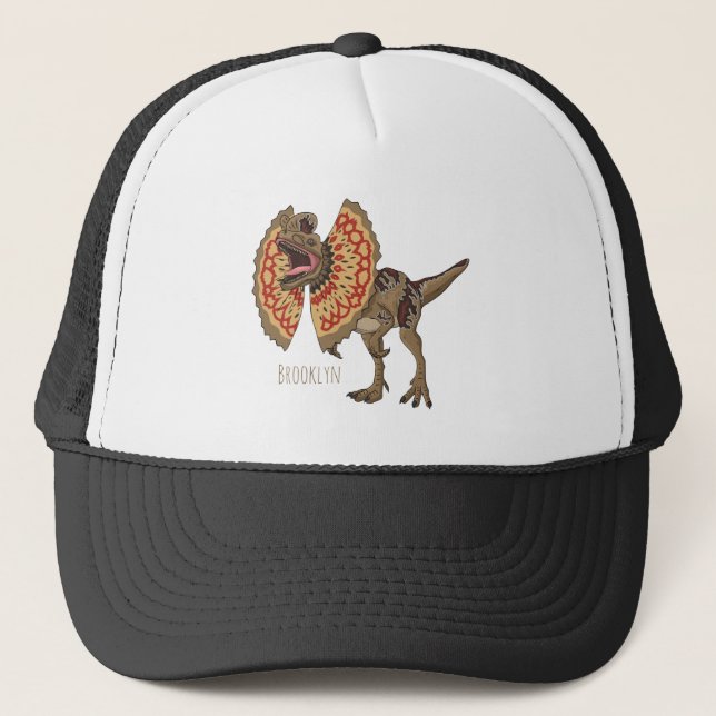 Gorra De Camionero Ilustracion personalizado Dilophosaurus (Anverso)