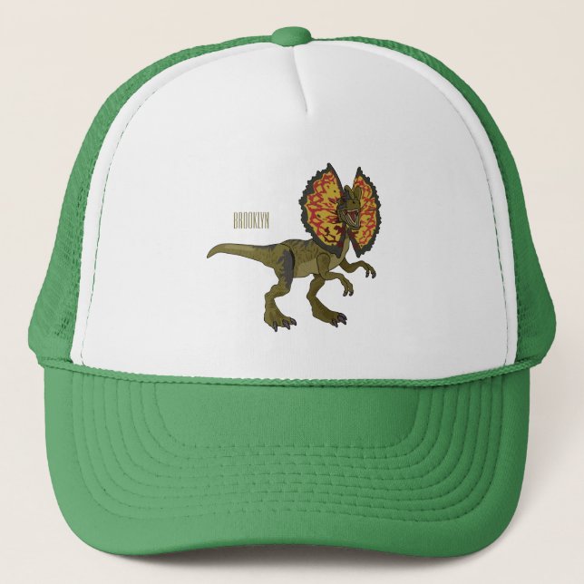 Gorra De Camionero Ilustracion personalizado Dilophosaurus (Anverso)