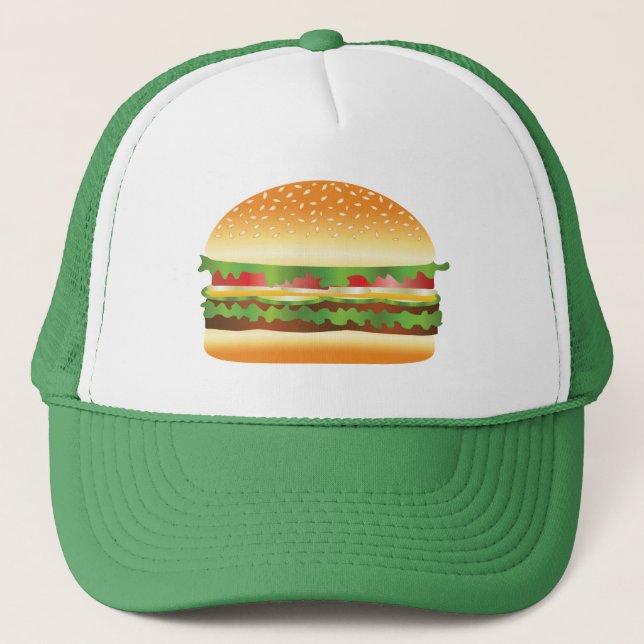 Gorra De Camionero Ilustracion Personalizado Hamburger (Anverso)