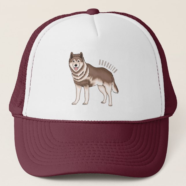 Gorra De Camionero Ilustracion personalizado husky siberiano (Anverso)