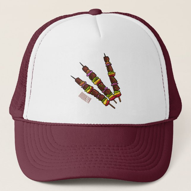 Gorra De Camionero Ilustracion personalizado kebab o kabob (Anverso)