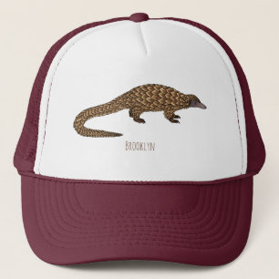 Gorra De Camionero Ilustracion personalizado pangolín de cola larga