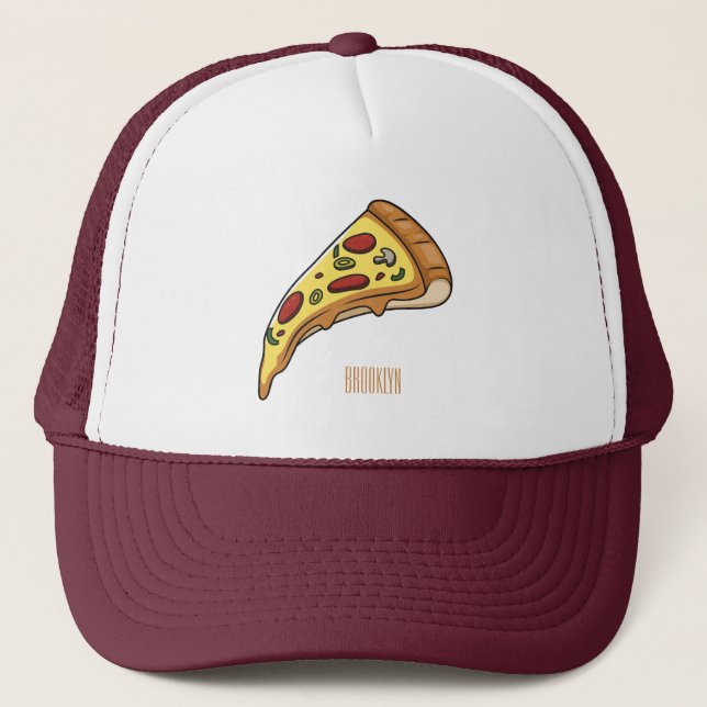 Gorra De Camionero Ilustracion personalizado Pizza (Anverso)