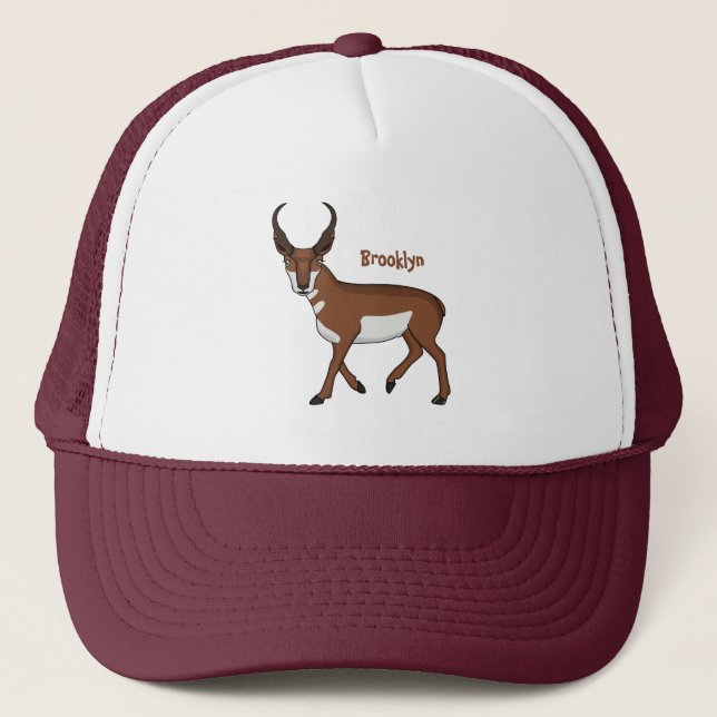 Gorra De Camionero Ilustracion personalizado Pronghorn  (Anverso)