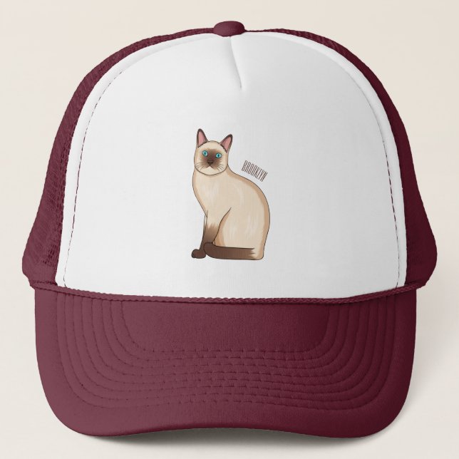 Gorra De Camionero Ilustracion personalizado siamés (Anverso)