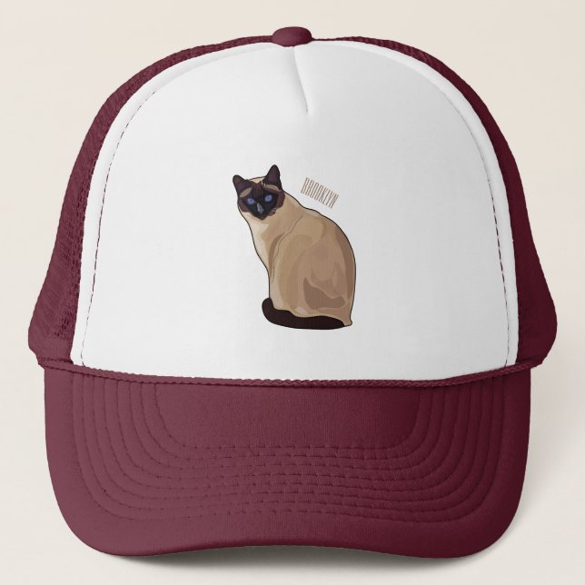 Gorra De Camionero Ilustracion personalizado siamés (Anverso)