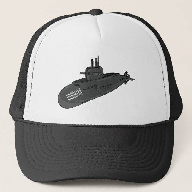 Gorra De Camionero Ilustracion personalizado submarino (Anverso)