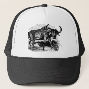 Gorra De Camionero Ilustracion retro del bisonte del búfalo de agua
