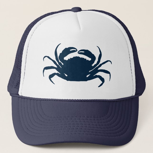 Gorra De Camionero Ilustracion simple de cangrejo marino azul Navi (Anverso)