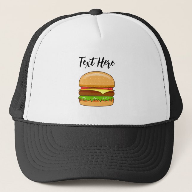 Gorra De Camionero Ilustración vectorial de hamburguesa (Anverso)