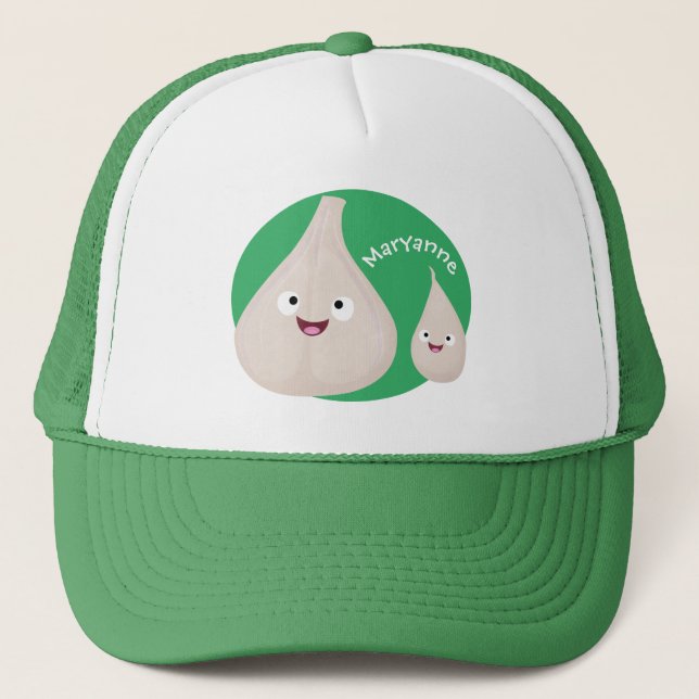 Gorra De Camionero Ilustracion vegetal de personalizado de ajo dulce (Anverso)