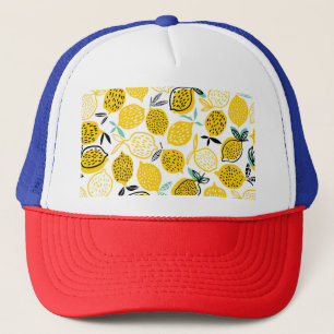 Gorra De Camionero Ilustracion Vintage de diseño de verano de limón