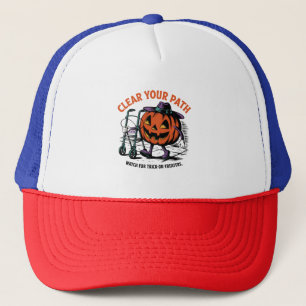 Gorra De Camionero ilustracion vintage de Halloween con jack-o-lanter