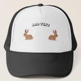 Gorra De Camionero Imagen de conejo con encanto juguetón con texto añ