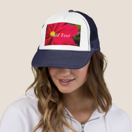 Gorra De Camionero Imagen de flor roja impresa con extensión de borde